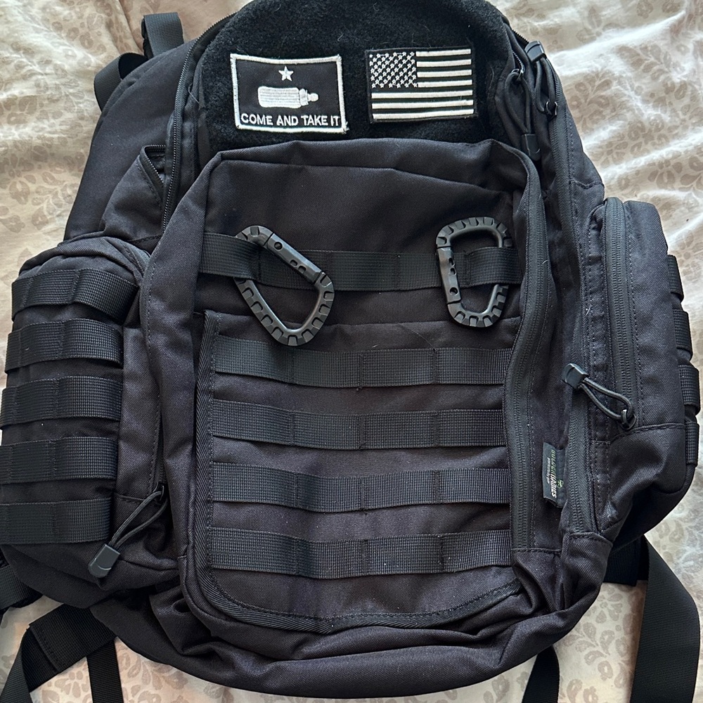 Tactical Black Men's Diaper Backpack - Durable MOLLE Daypack